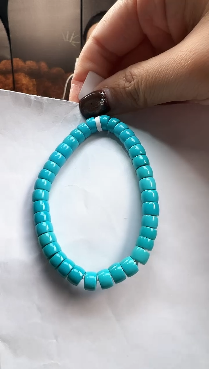 未镶嵌绿松石手串12卡7mm+