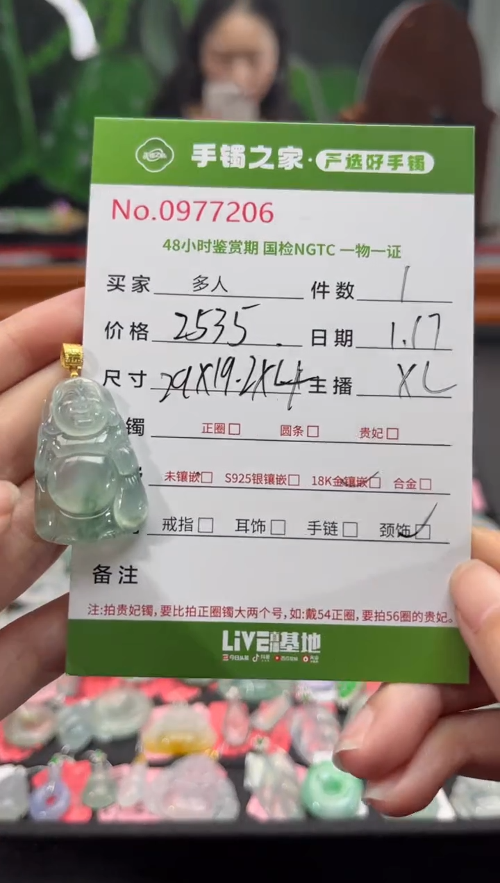 【闪购商品】翡翠颈饰18K金镶嵌多人