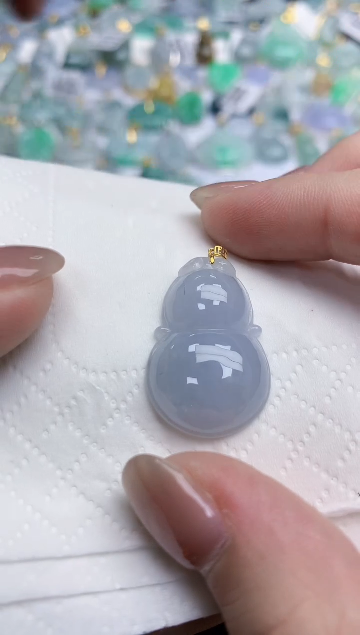 【闪购商品】翡翠颈饰18K金镶嵌天然缅甸翡翠A货