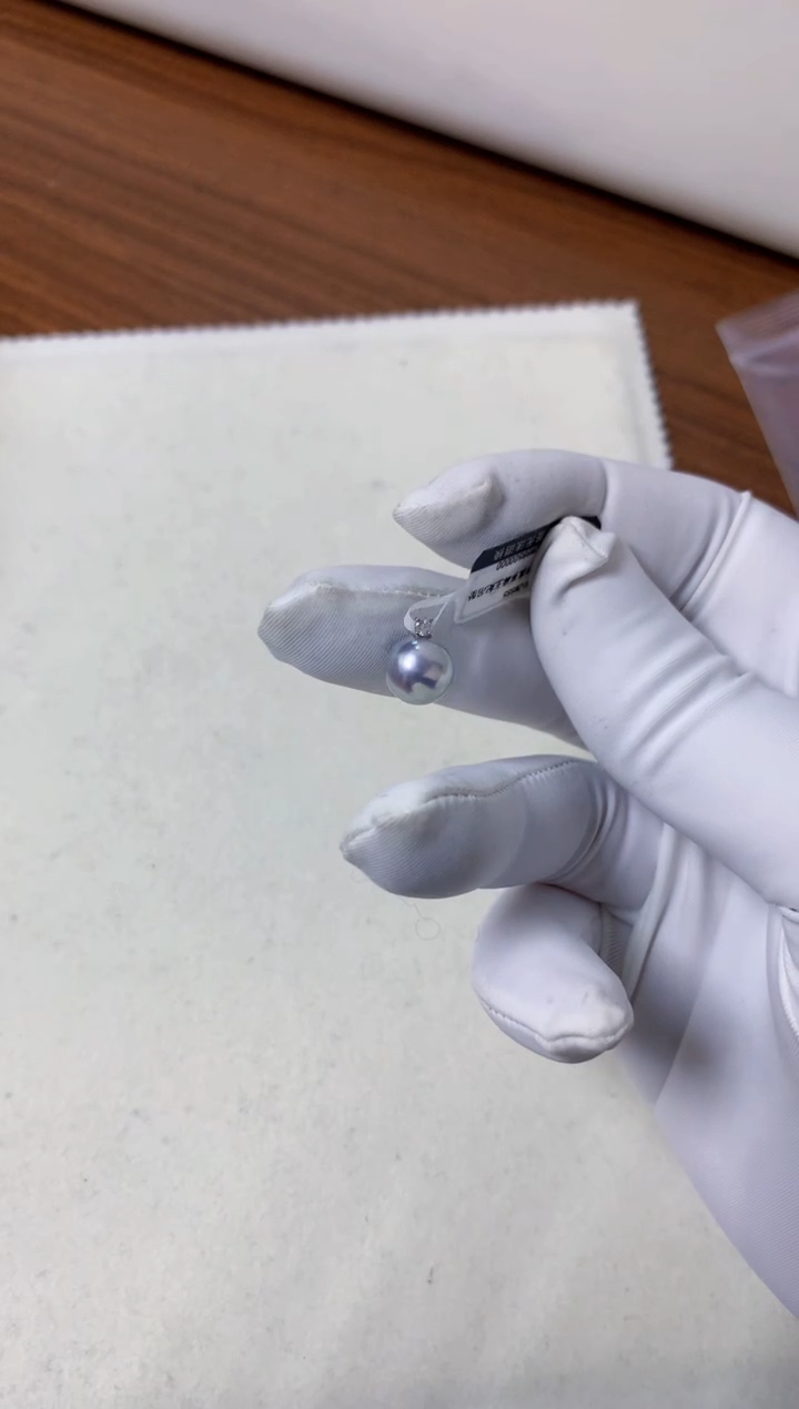 【闪购商品】海水珍珠饰品18K金镶嵌8-9真多麻色王妃吊坠赠银链