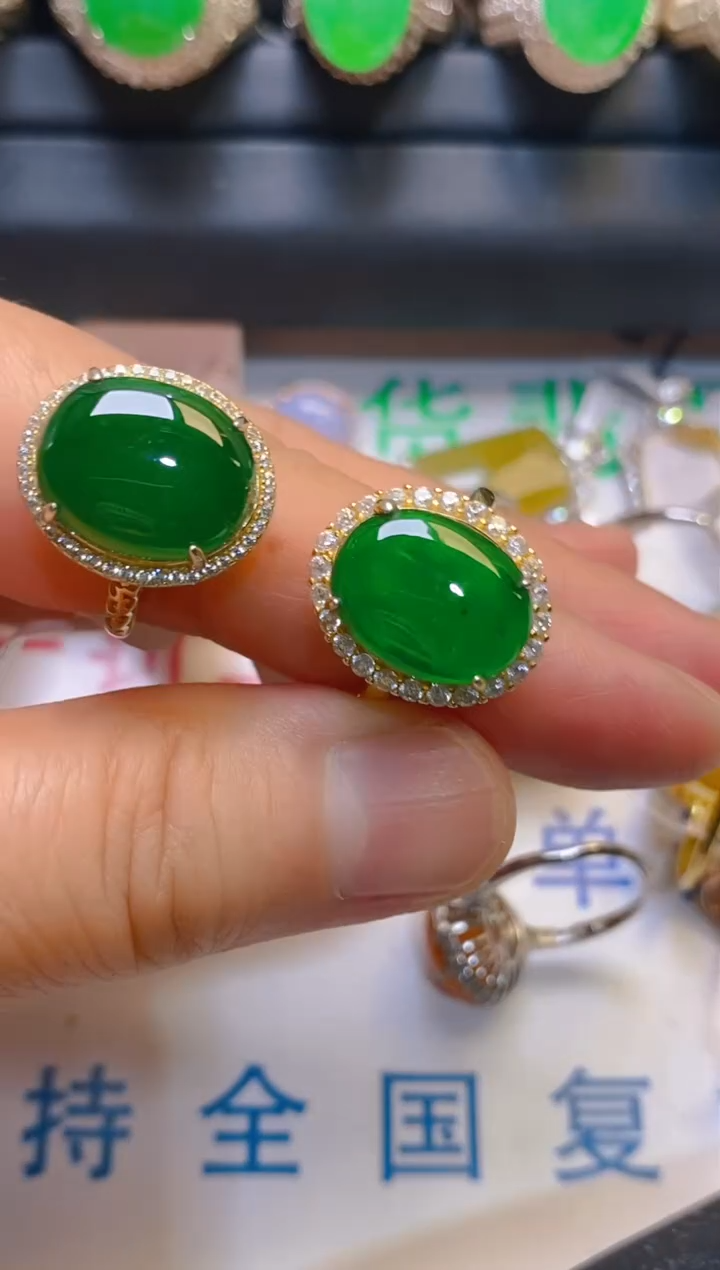 【闪购商品】翡翠耳饰银S925镶嵌天然A货翡翠1