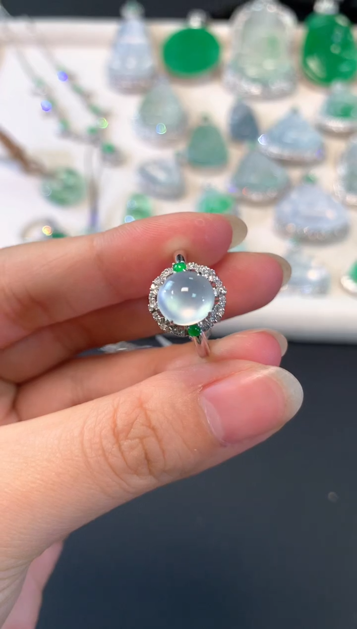 【闪购商品】翡翠戒指18K金镶嵌A267|3980