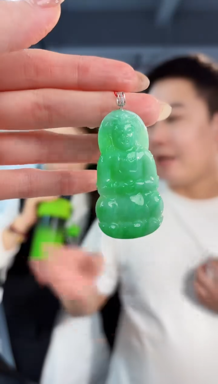 【闪购商品】翡翠颈饰18K金镶嵌缅料A货/支持复检/一件