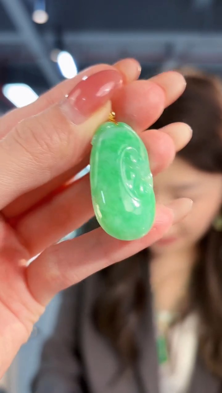 【闪购商品】翡翠颈饰18K金镶嵌缅料A货/支持复检/一件