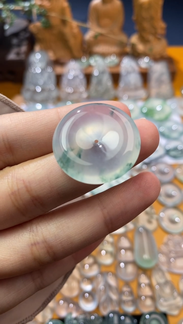 【闪购商品】定制翡翠未镶嵌平安扣25.8*5.9