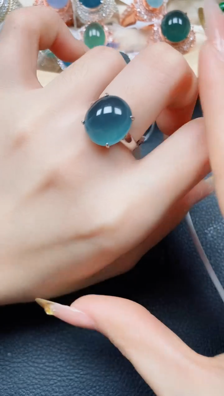 【闪购商品】翡翠戒指银S925镶嵌翡翠