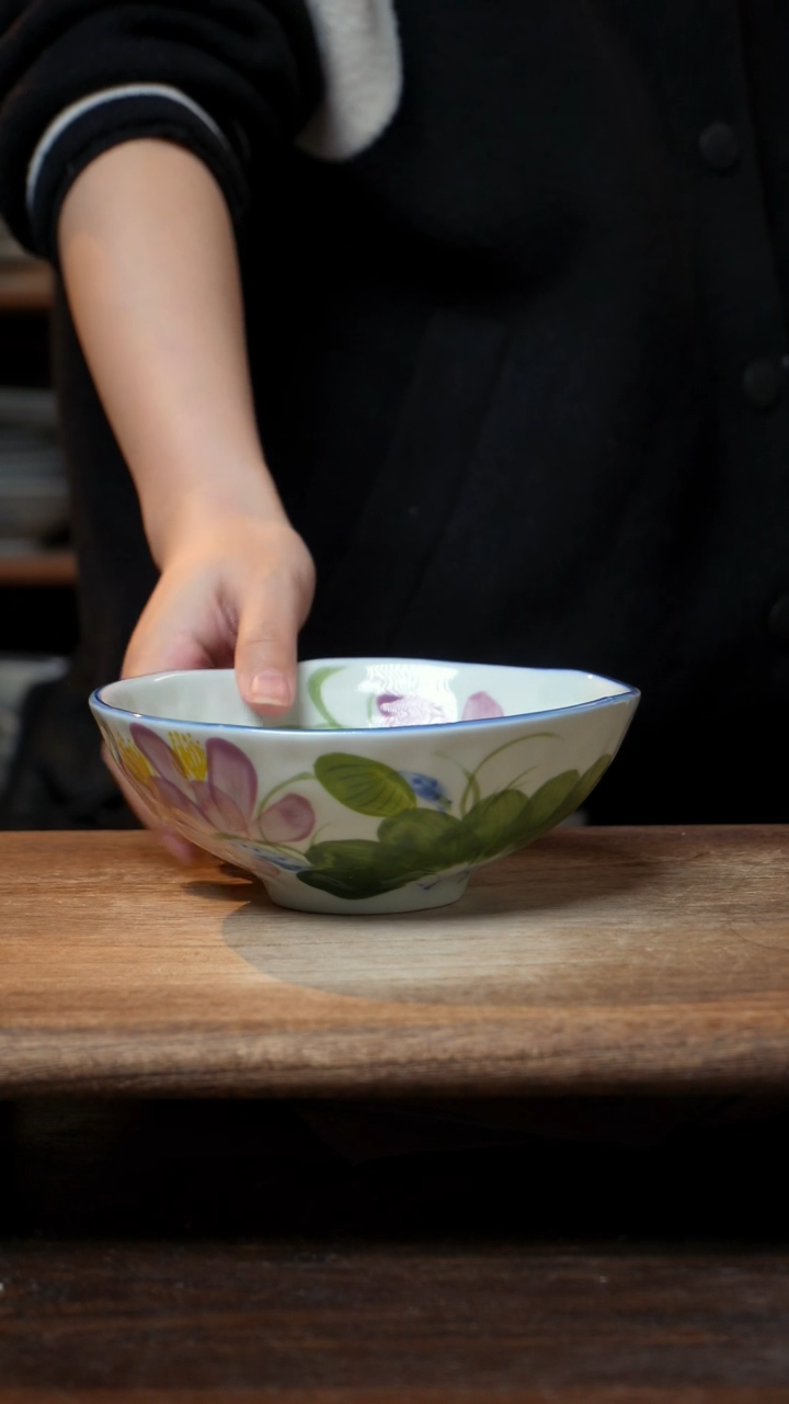 【闪购商品】碗1个景德镇高温瓷釉下瓷6.5寸手捏