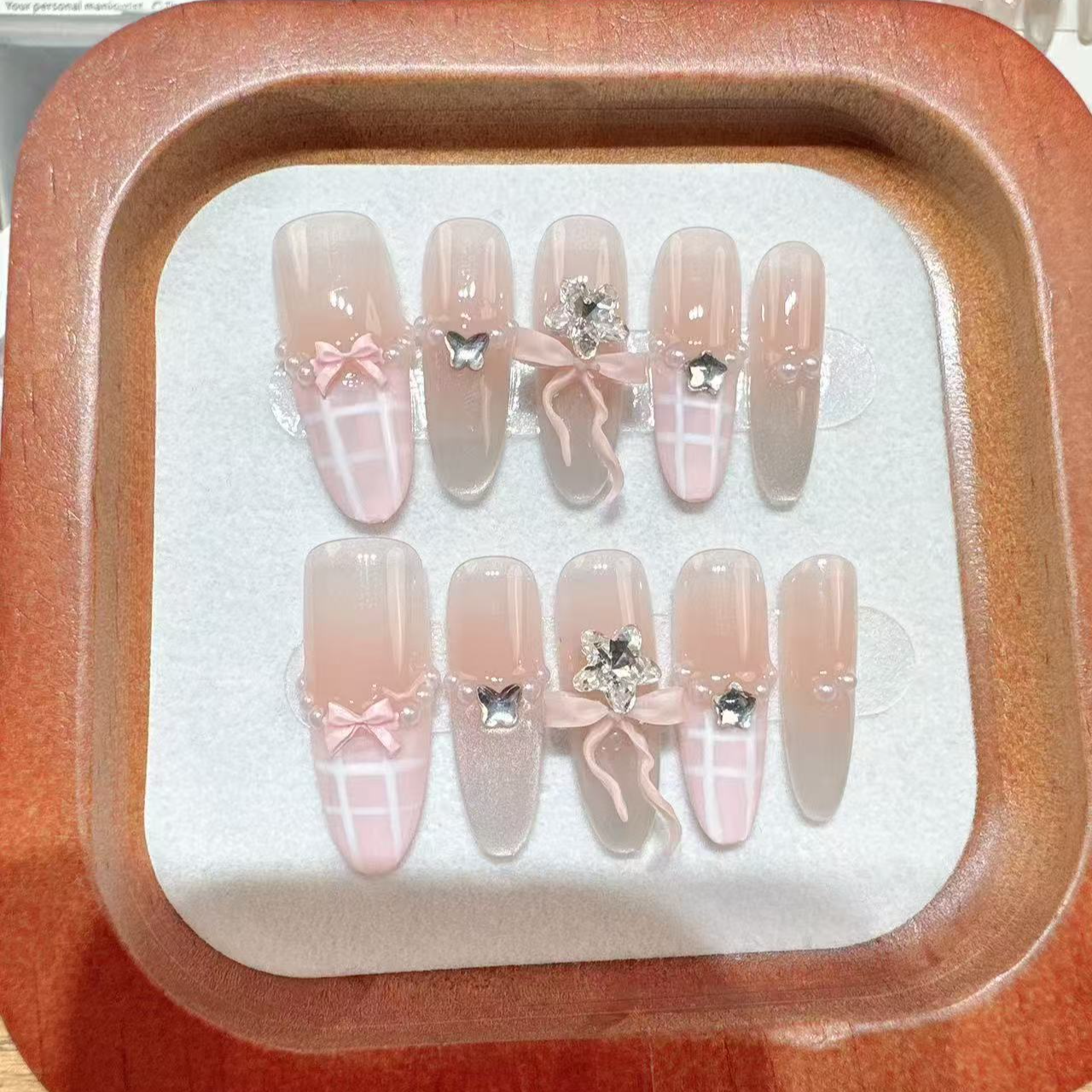 【小甜公主】纯手工穿戴甲猫眼气质显白轻奢温柔百搭款可拆卸美甲贴