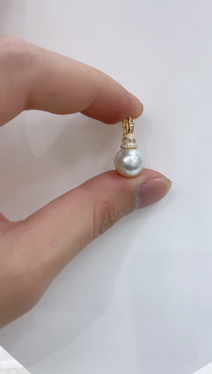 【闪购商品】海水珍珠吊坠(不含链)银S925镶嵌海水珍珠吊坠
