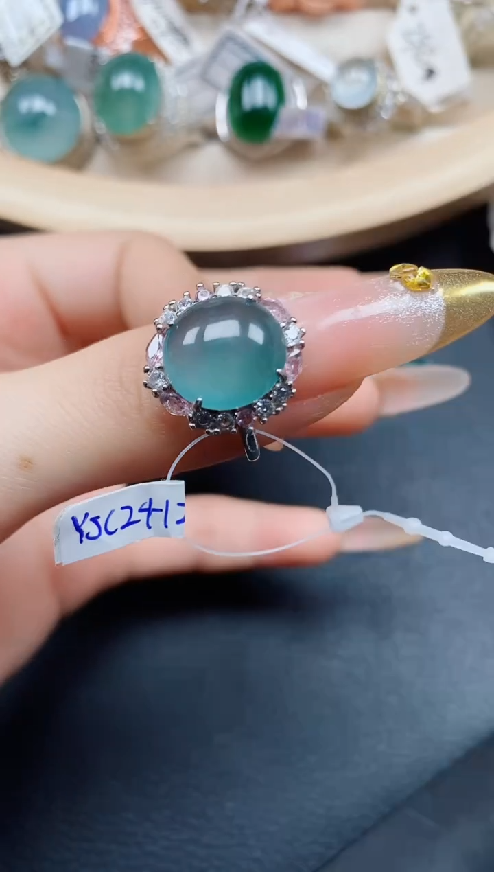 【闪购商品】翡翠戒指银S925镶嵌翡翠