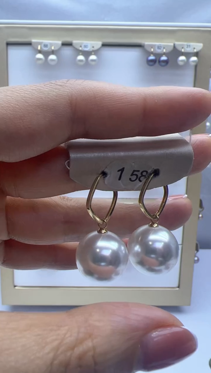 【闪购商品】淡水珍珠耳饰18K金镶嵌158