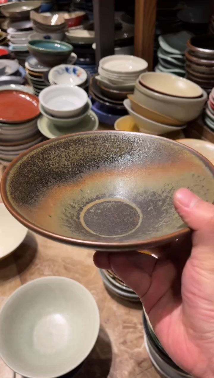 【闪购商品】瓷片78 青灰斗笠菜盘1个