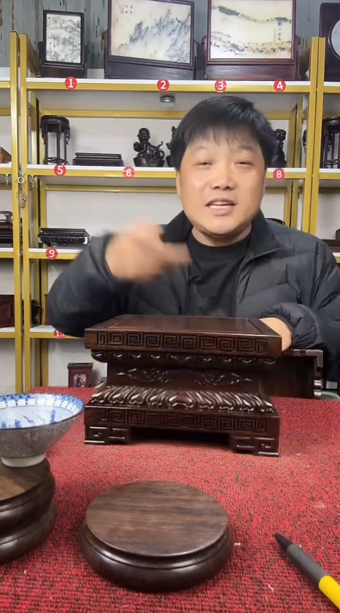 木非洲黑檀金刚正方底座20*12.5CM