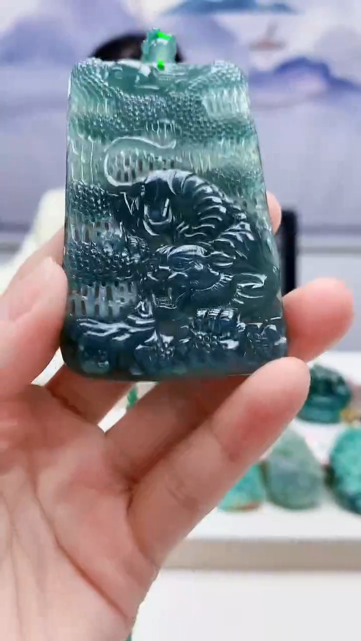 未镶嵌定制翡翠4852lr-毛货挂件96配珠链