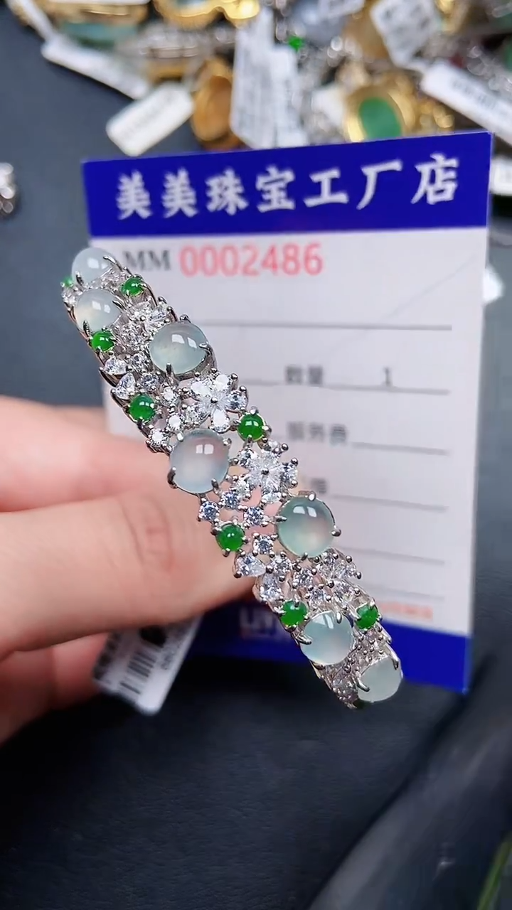 颈饰银S925镶嵌翡翠2486