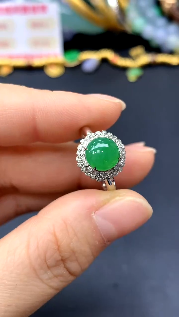 18K金镶嵌戒指翡翠213-中国好珍宝