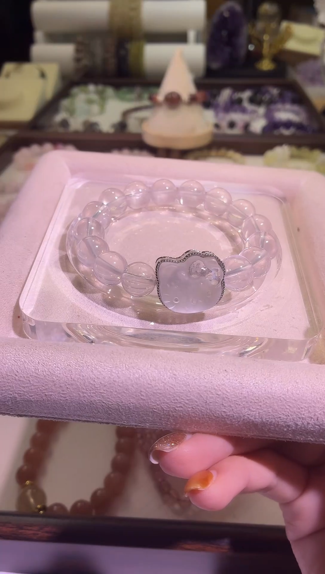 未镶嵌手串水晶4号闪购白水kt猫设计款