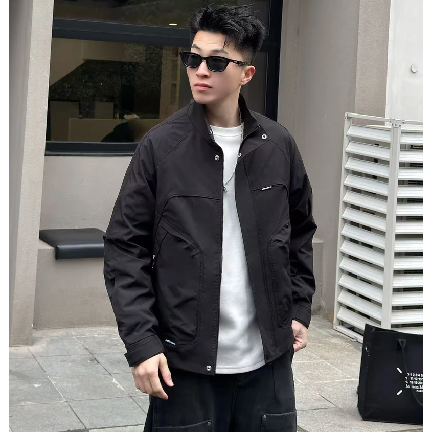 秋季男立领秋季男士宽松工装夹克男士春秋季休闲时尚8129