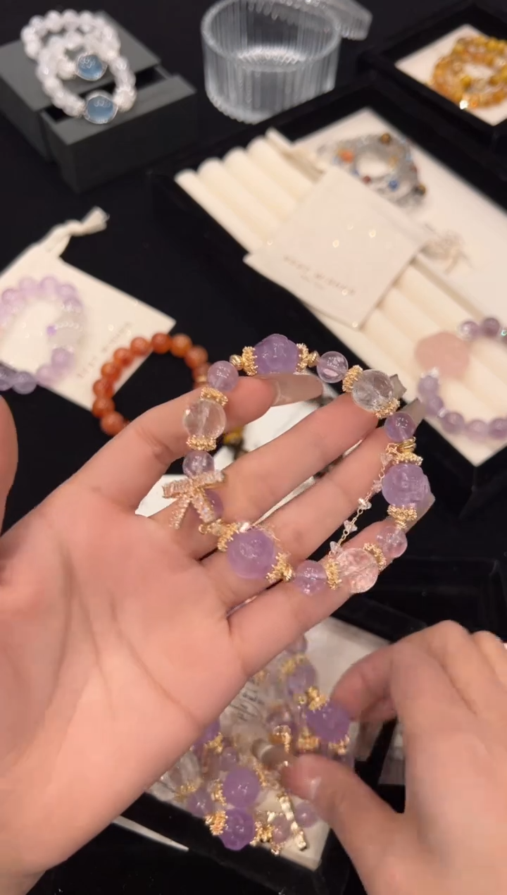 【闪购商品】水晶手链合金紫水晶凤球手链x1395