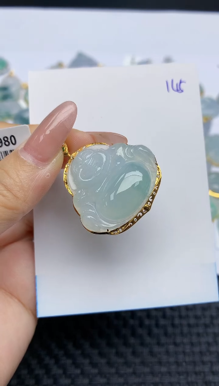 【闪购商品】翡翠颈饰18K金镶嵌天然A货翡翠 145