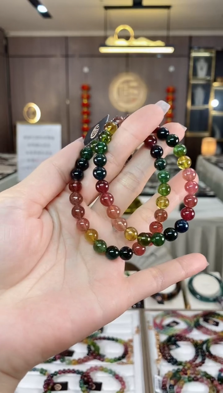 【闪购商品】碧玺单圈手串7mm+未镶嵌（多样性发一条）hon