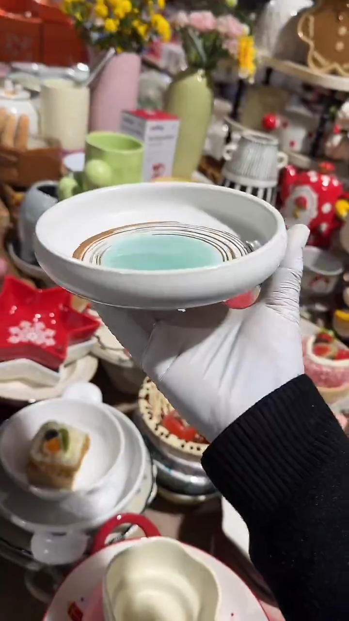 陶瓷绿墨钵钵深盘微瑕 凑满20元包邮