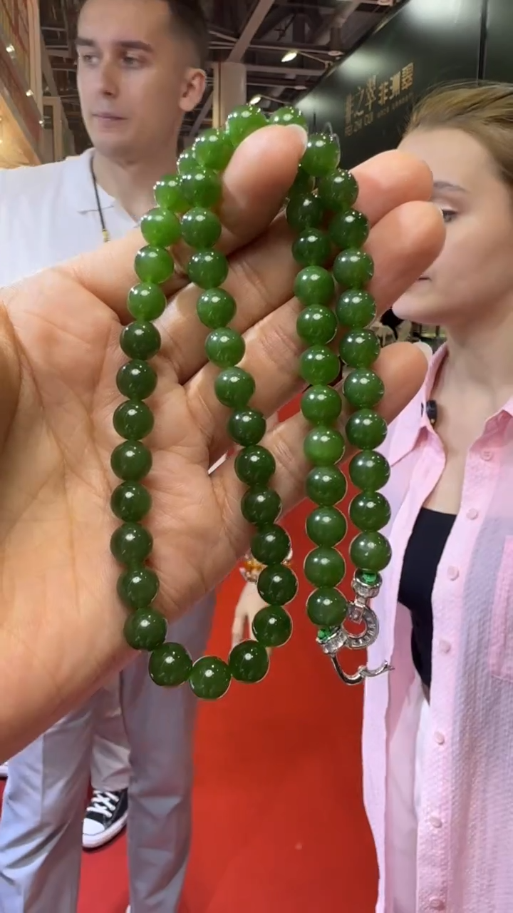 和田玉未镶嵌颈饰杭州珠宝展假一罚十8mm