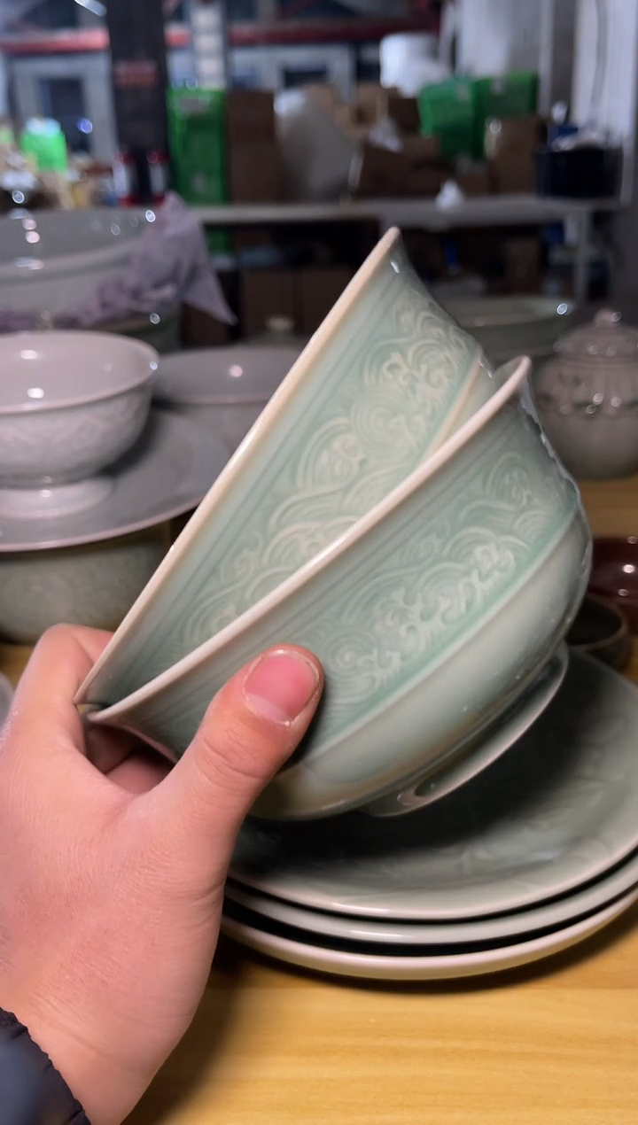 正品7英寸海浪面碗2只