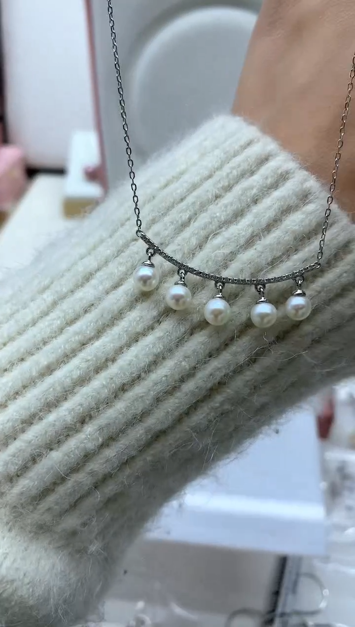 套链银S925镶嵌淡水珍珠多样性发其一