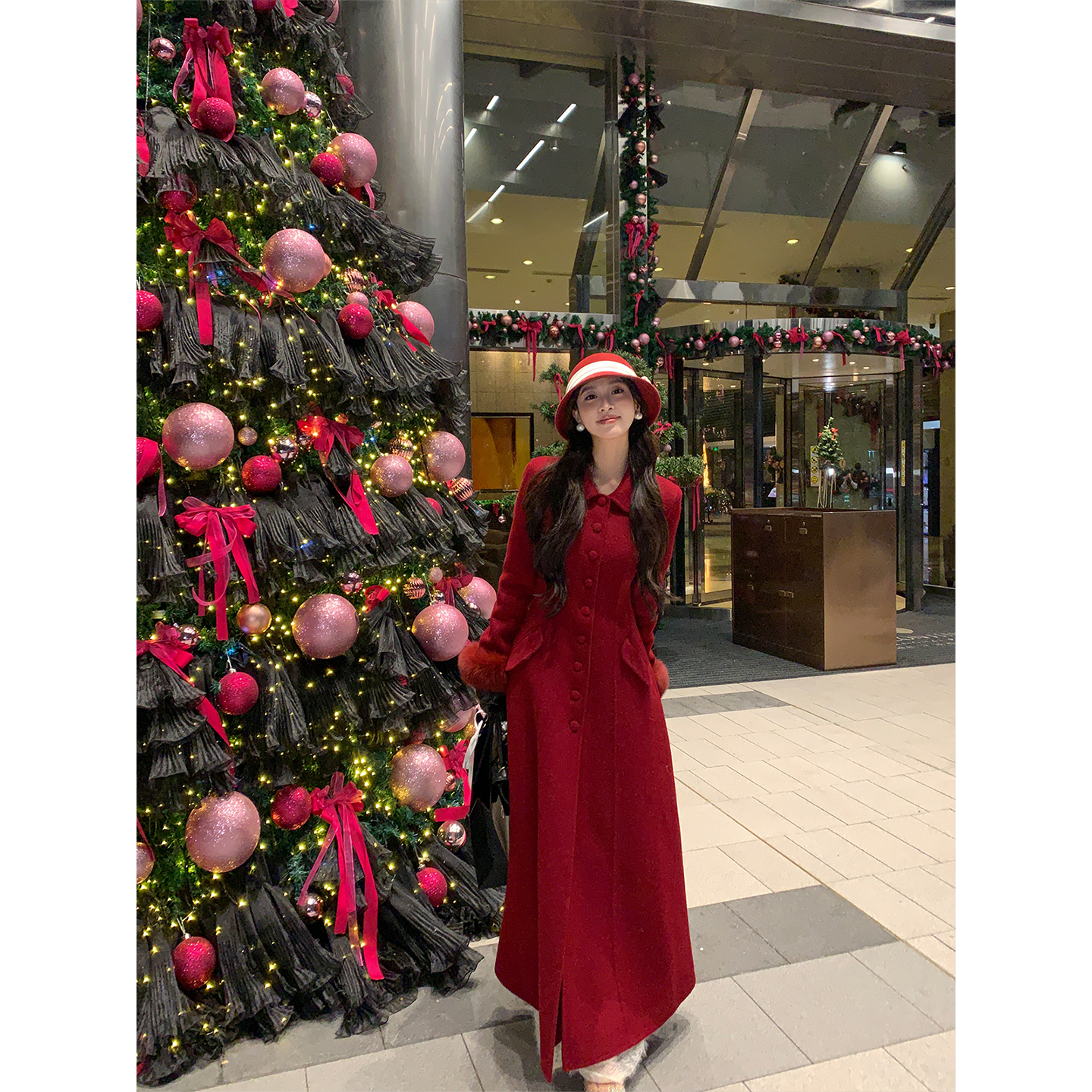 【烟火年年】刘智贤设计师气质长款韩版时尚羊毛秋冬氛围感外套大衣