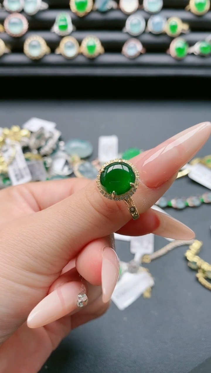【闪购商品】翡翠戒指银S925镶嵌11111