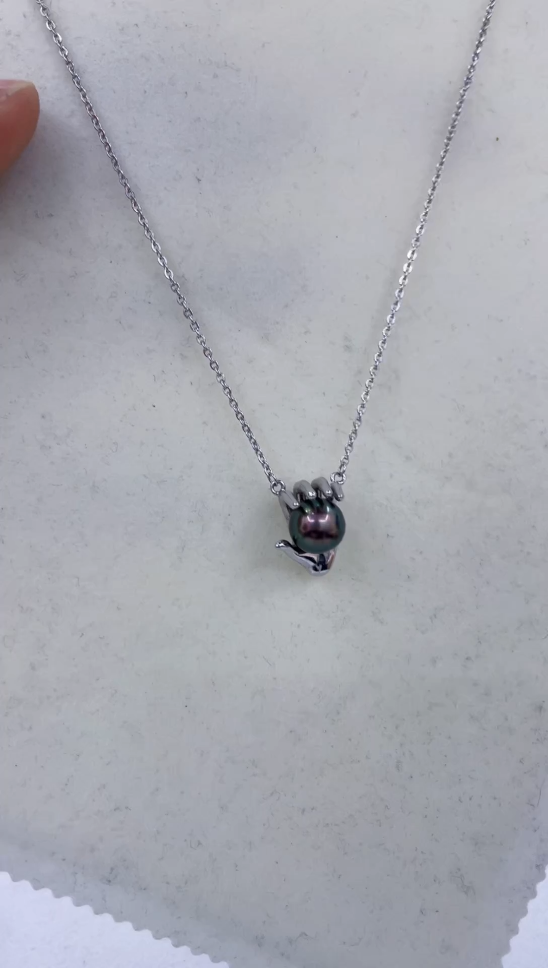 银S925镶嵌颈饰海水珍珠  