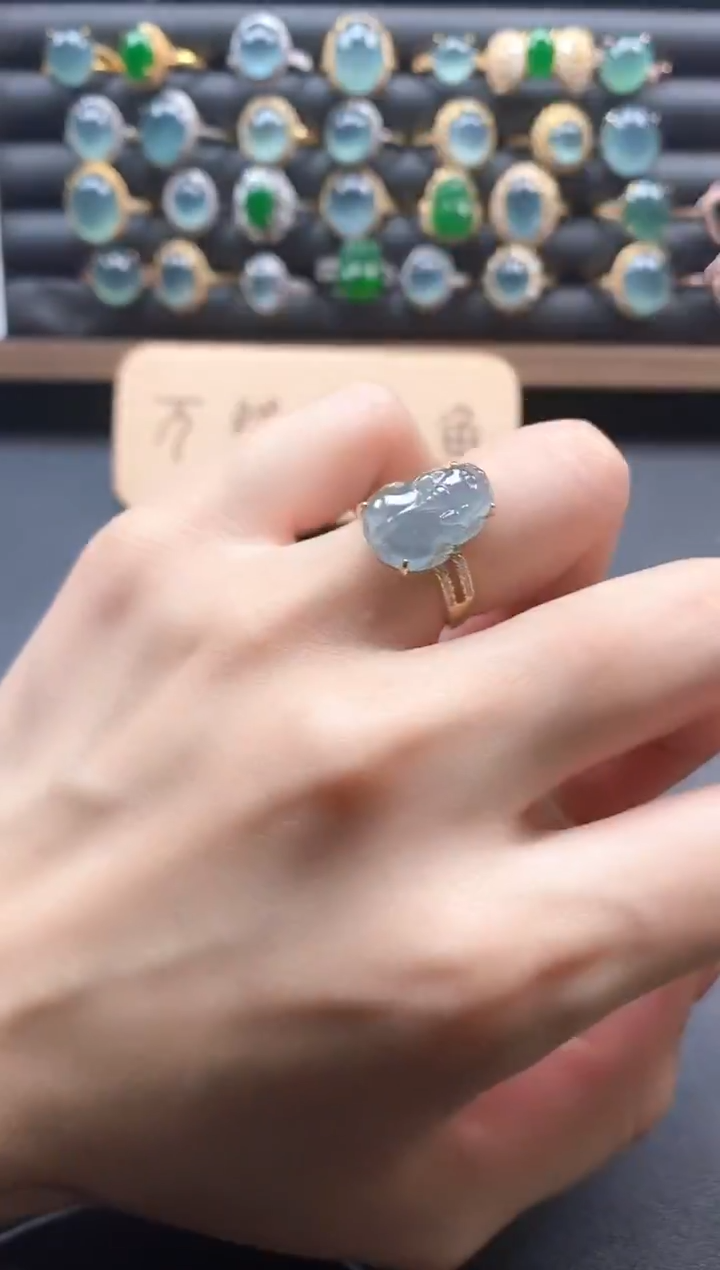 银S925镶嵌戒指翡翠51151