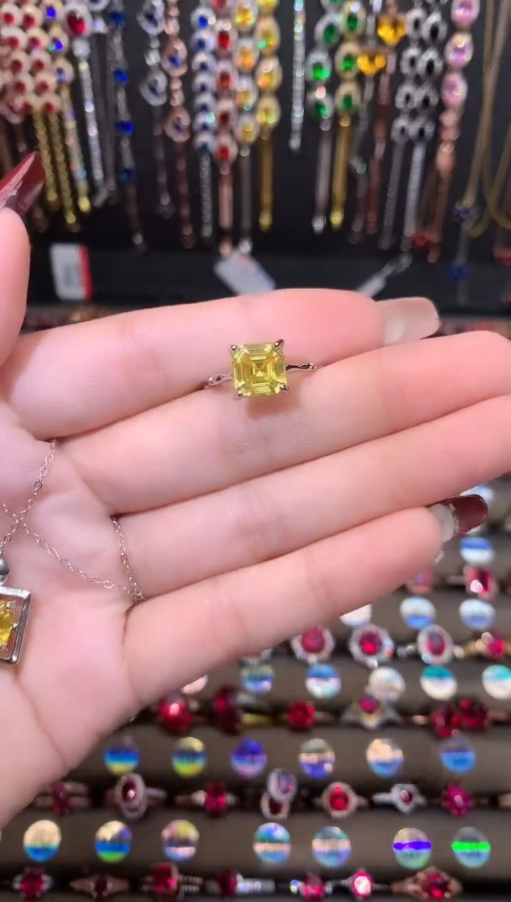 【闪购商品】水晶戒指银S925镶嵌银色