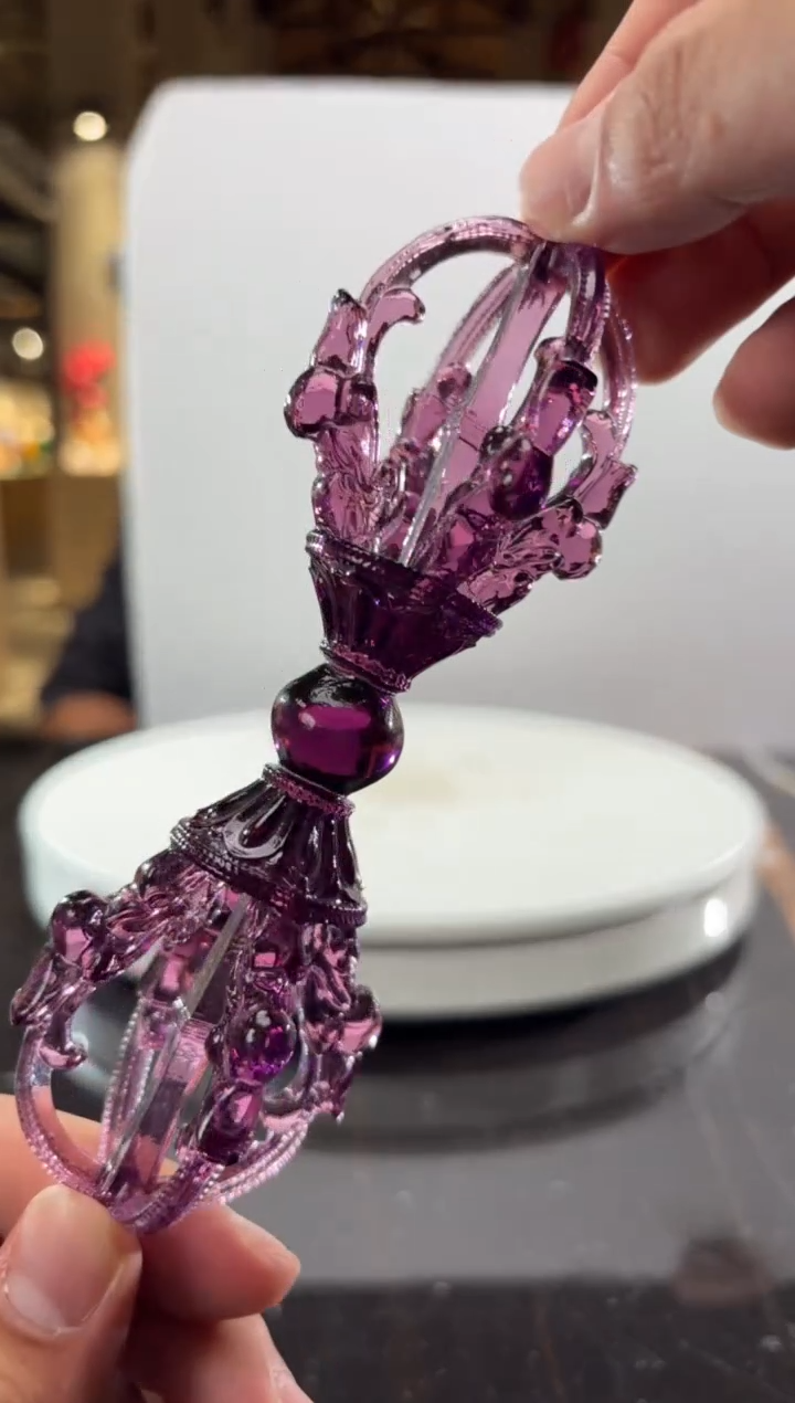 摆件紫罗兰艺术琉璃摆件金刚杵