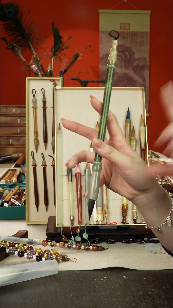 331号闪孤品高货毛笔链接 清水试笔 蘸墨不退