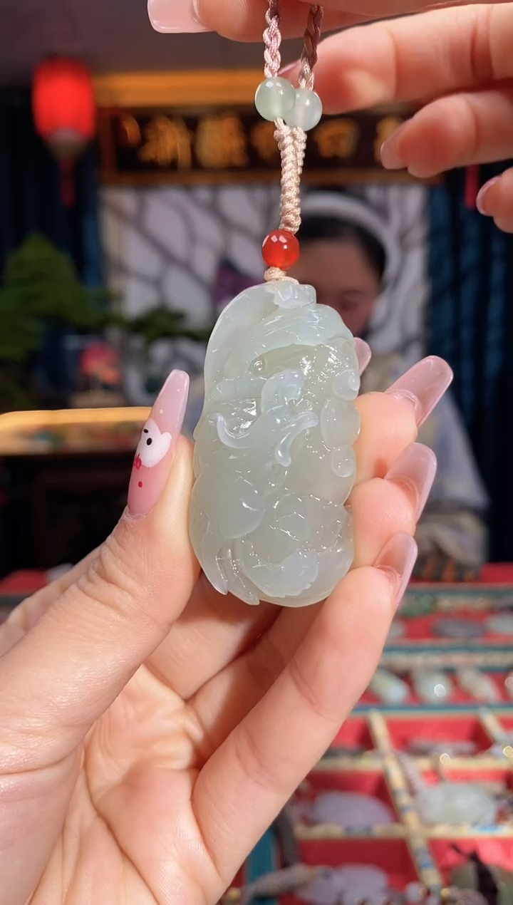 【闪购商品】和田玉颈饰未镶嵌凤栖牡丹