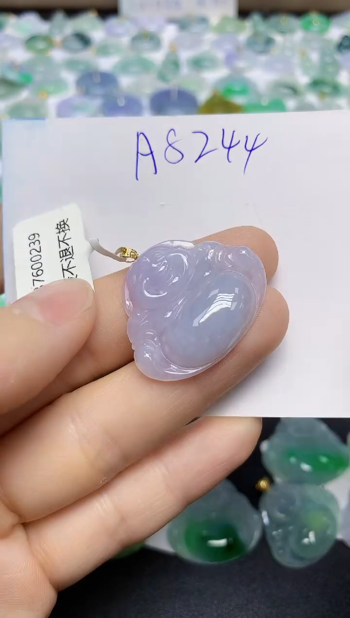 颈饰18K金镶嵌翡翠天然缅甸翡翠A货翡翠百元以上9元证书费自理