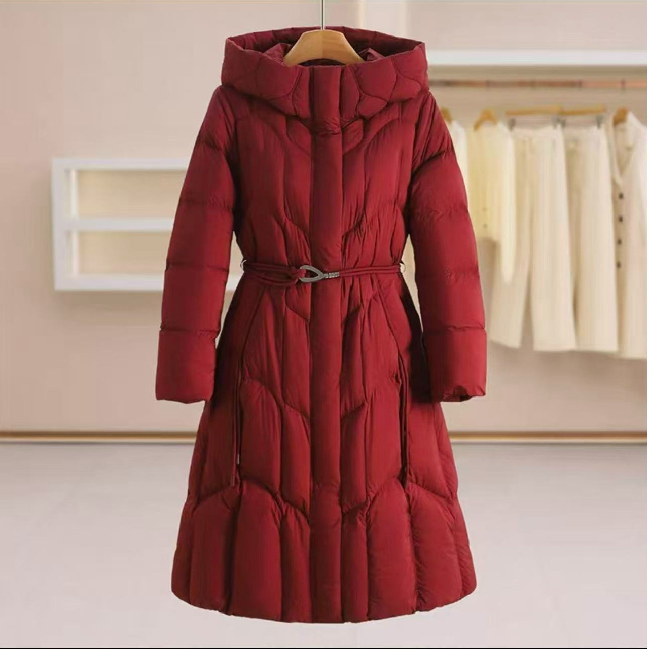 贯瑾 43705 中长防风极简气质女款羽绒服