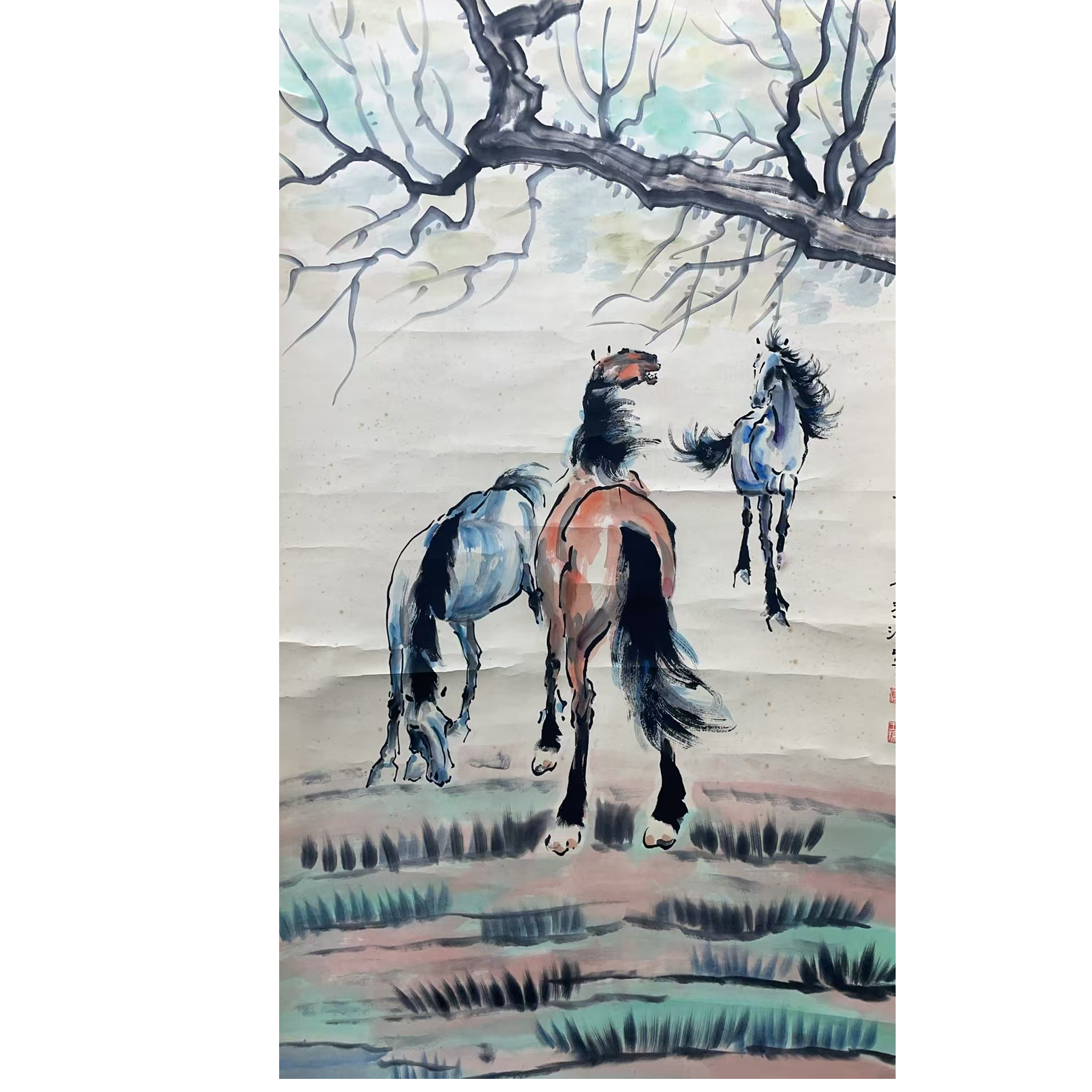 徐老 款 绘画马立轴138*68平尺8.2