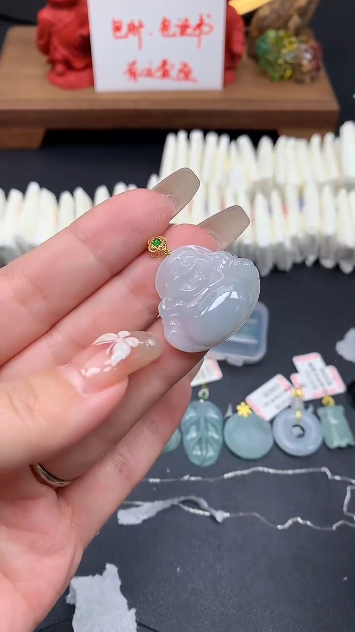 【闪购商品】翡翠吊坠(不含链)18K金镶嵌MS150246