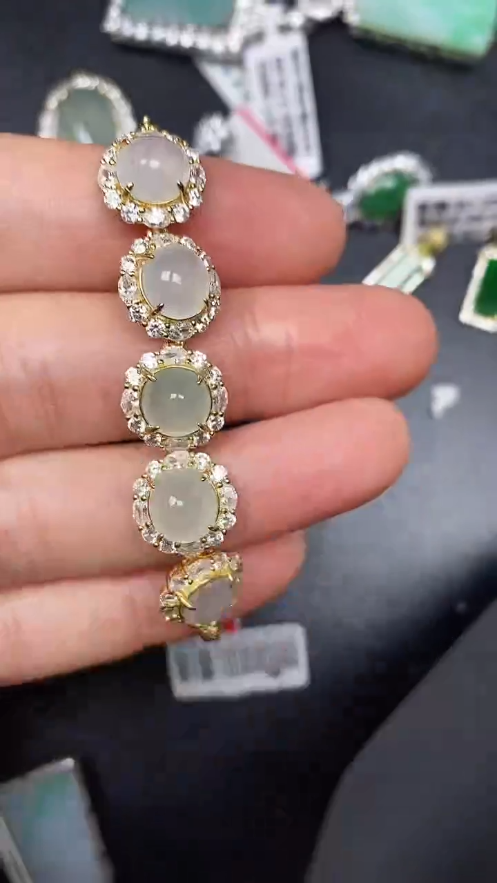 银S925镶嵌戒指翡翠3730