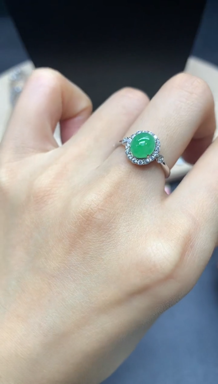 【闪购商品】翡翠戒指银S925镶嵌蛋面【无服务费】