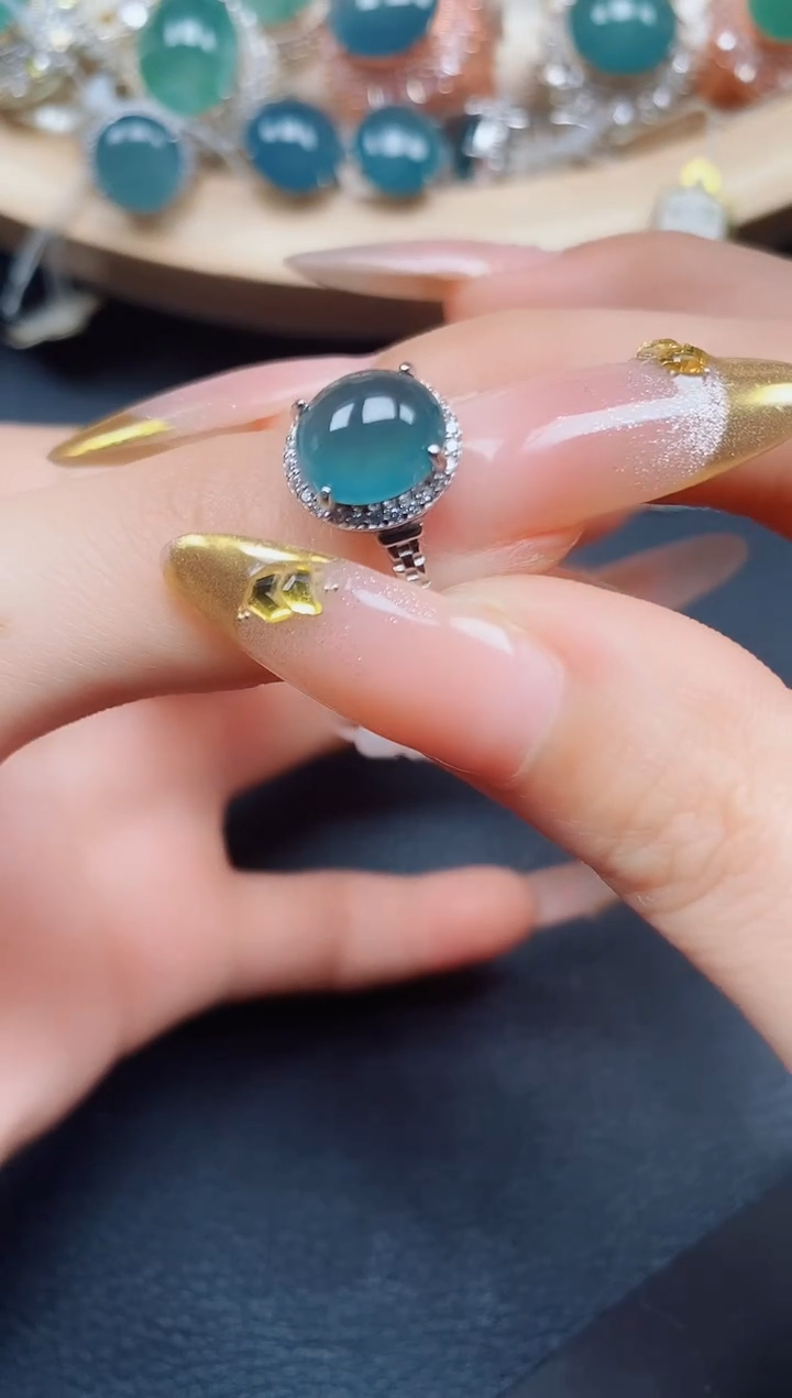 【闪购商品】翡翠戒指银S925镶嵌翡翠