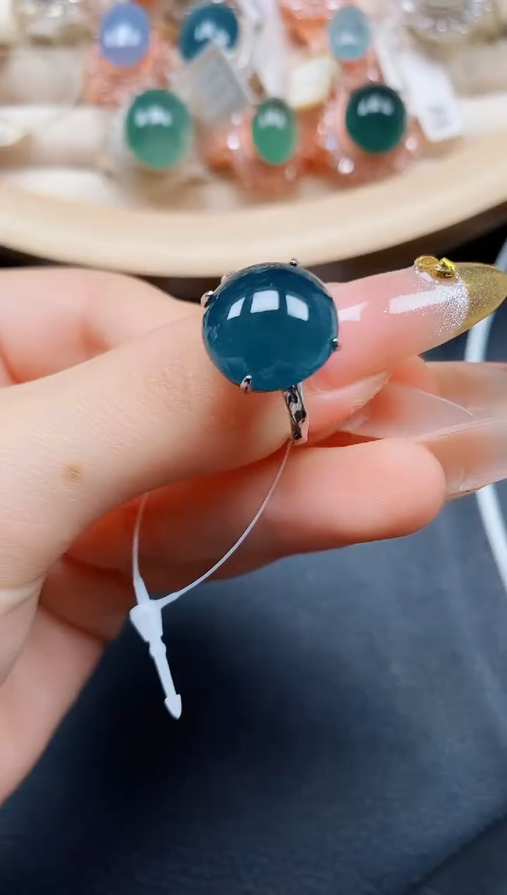 【闪购商品】翡翠戒指银S925镶嵌翡翠