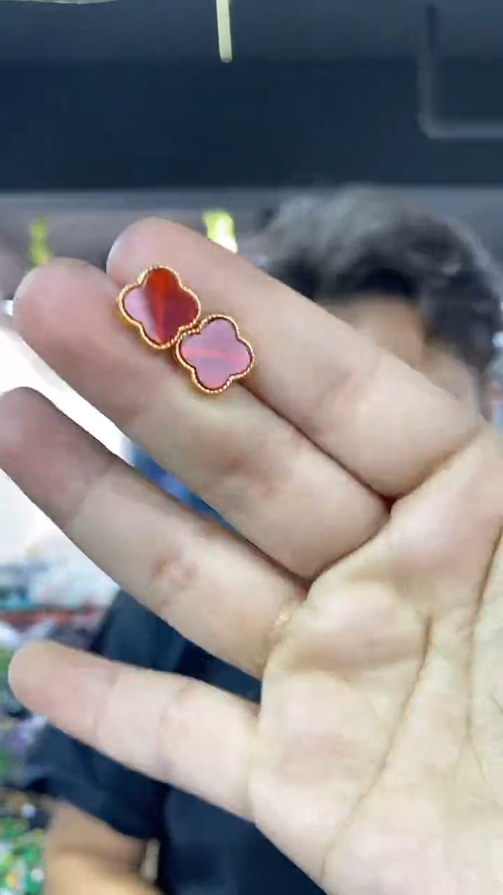 银S925镶嵌耳钉玛瑙/玉髓多样性发其一颜色微差