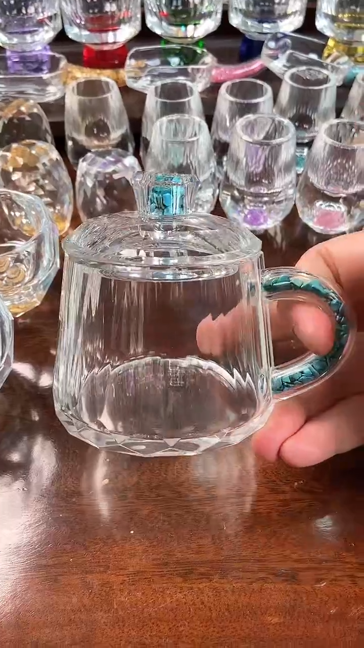 【闪购商品】玺宴新款水晶梯形杯绿松石