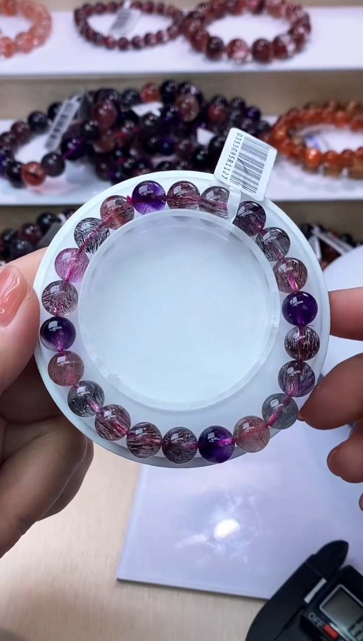 【闪购商品】水晶手链未镶嵌黑加仑超七9m+