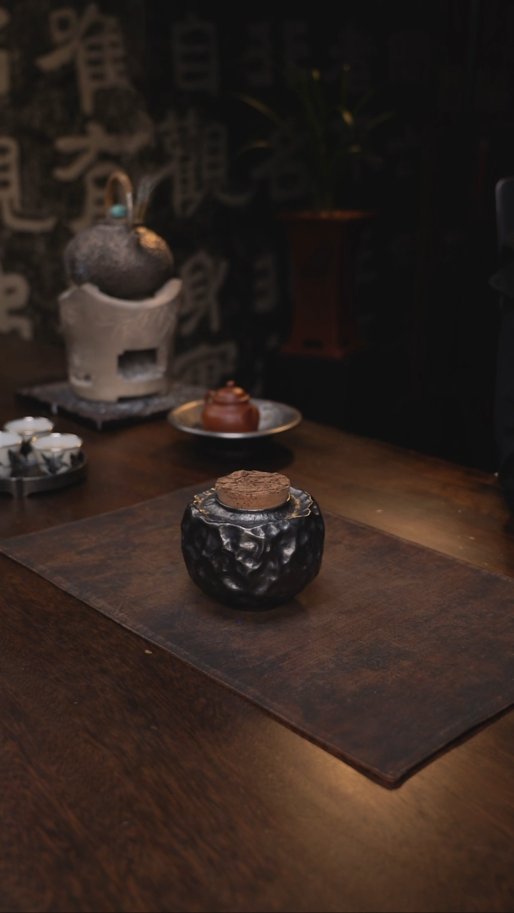纯锡全手橡木塞茶叶罐