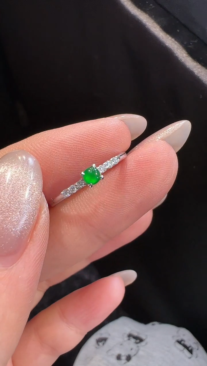 【闪购商品】翡翠戒指18K金镶嵌戒指